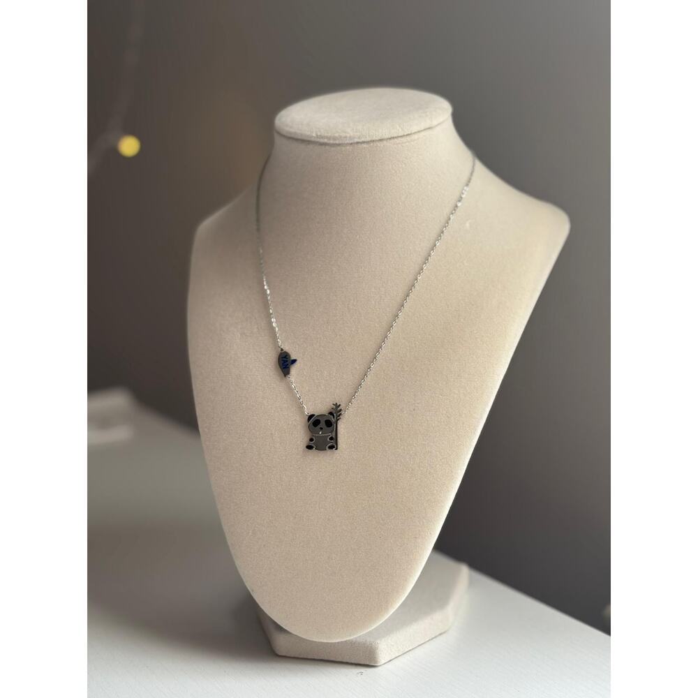 Cute Panda Necklace Stainless Steel Animal Pendant Dainty Gift Jewelry - Picture 6 of 7